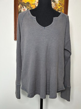 Knox Rose Knit Sweater Women's Sz XXL Scoop Neck Rib Sleeve Gray Casual