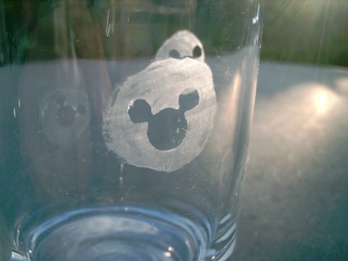 WALT DISNEY PRODUCTIONS 4.0" DRINKING GLASS WITH MICKEY MOUSE HEADS REPLACEMENT - Picture 2 of 5