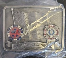 VINTAGE Siskiyou VETERANS OF FOREIGN WARS VFW Belt Buckle Celebration of Service