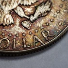 1966 50c Kennedy Half Dollar - 40% Silver - Luster Orange Toning - SKU-Y4203