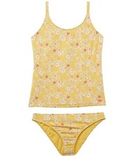 Roxy L76401 Girls Yellow Floral Colorful Party Tankini Swim Set Size 7/XS