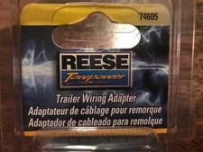 REESE TOWPOWER TRAILER WIRING ADAPTER CONNECTOR, 6 Way Blade to 4 Way Flat 74605