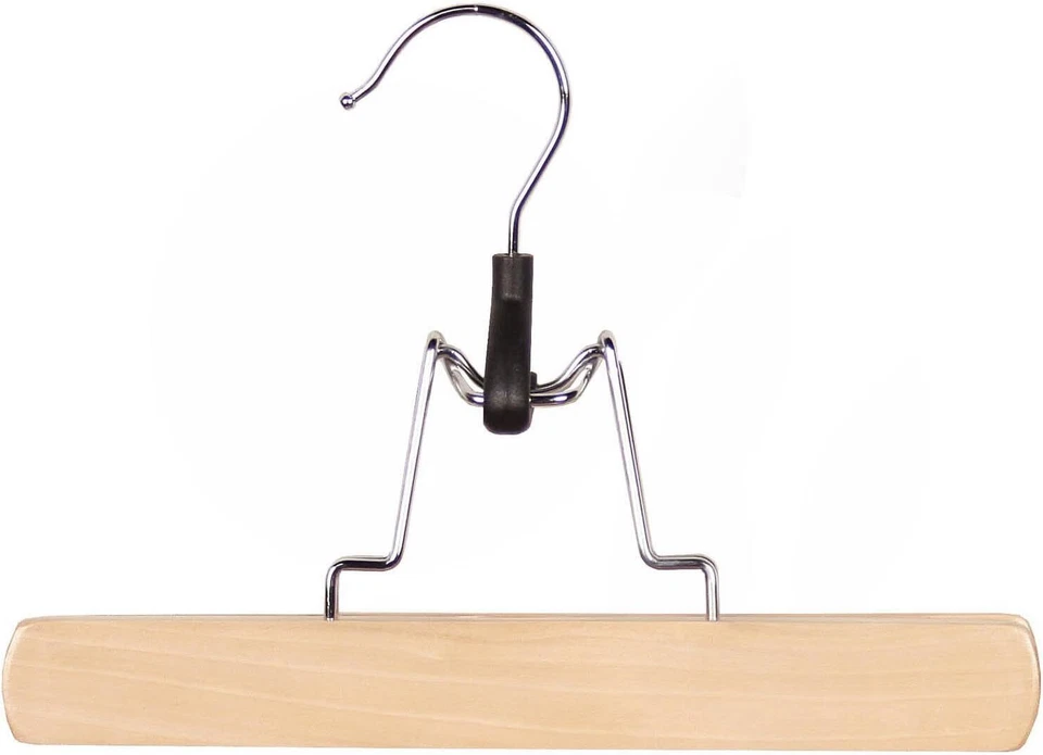 Juego de 6 perchas para pantalones de madera natural antideslizantes 360 diseño giratorio ahorro de espacio Foto 2 de 2