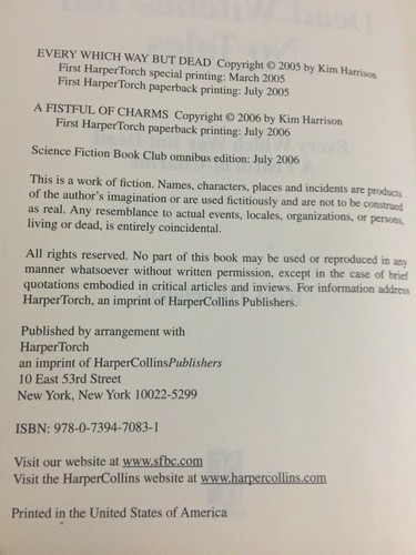 DEAD WITCHES TELL NO TALES (Two Novel Edition) By Kim Harrison - Picture 2 of 2