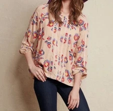 Matilda Jane Friends Forever Kaia Floral Top Womens Size Large 3/4 Sleeve Lace