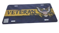 U.S. Navy Veteran Full Color Design Metal License Plate (Officially Licensed)
