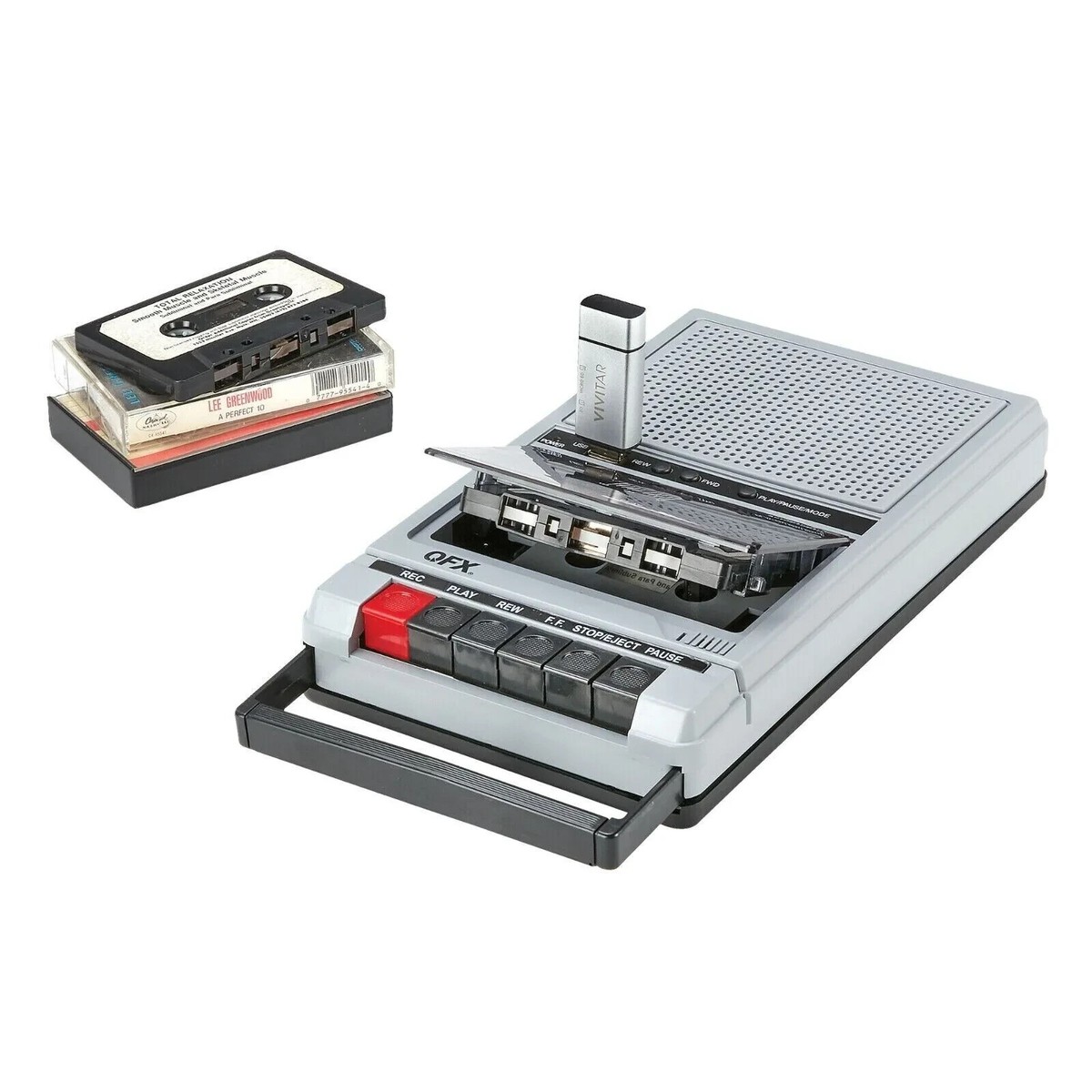 QFX RETRO SHOEBOX - Bluetooth対応 QFX Retro-40 Shoebox Cassette Tape Recorder Bluetooth AUX