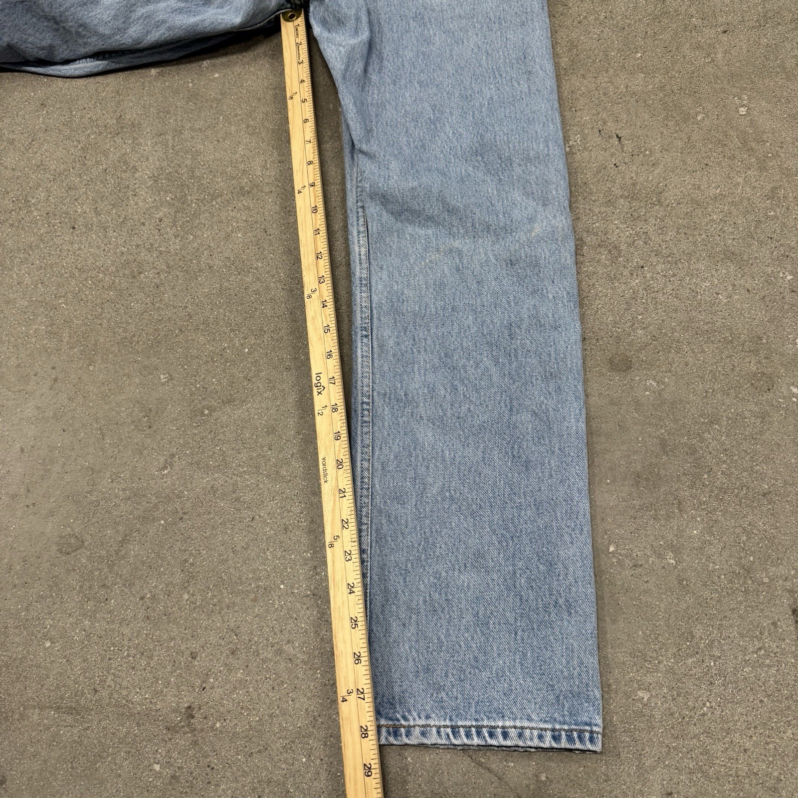 Vintage 90s Levi’s 501 Button Fly Denim Jeans 30x30 fit 28x28 Blue Grunge thumbnail 8