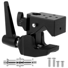 QWORK Universal Super Clamp with 5/8" Standard Stud for Photography Black