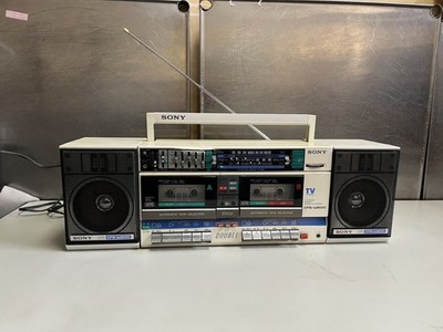 SONY CFS-W600 Dual Cassette Radio with Separate Speakers - Tested and Working