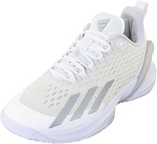 adidas Women's Adizero Cybersonic Tennis Shoes, 10, White/Silver Metallic/Grey