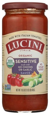 Lucini Italy Organic Sensitive Pasta Sauce 16.5 Oz Gut Friendly
