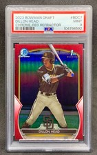 2023 Bowman Chrome Draft DILLON HEAD Padres Red Refractor 1st SP /5 Mint PSA 9
