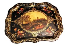 English Windsor Castle Large Decorated Metal Tray