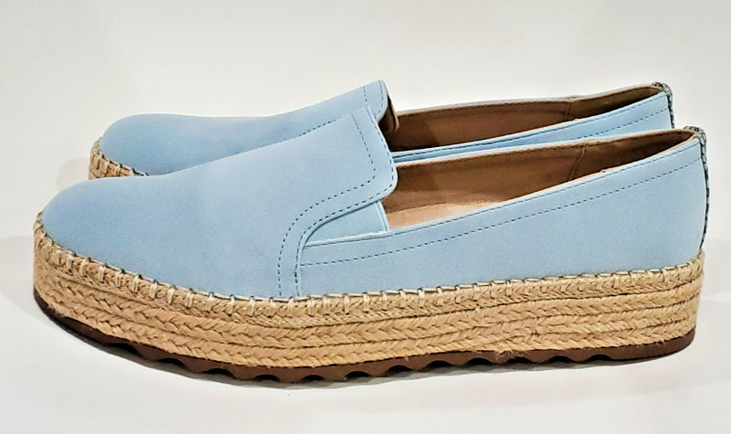 NEW Journee Catalina Sky Blue Espadrille Slip On Platform Shoes Women’s 8M