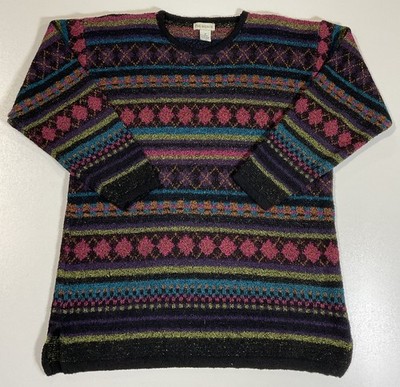 Vintage The Avenue Geometric Sweater Sz XL Funky Colorful Whimsy 90s