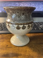 O’Keane Pottery VTG Glazed Vase Cup Hand Made 5” T 4” Dia