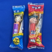 PEZ Vintage Peanuts Dispensers - SEALED Charlie Brown, Lucy with Feet Slovenia