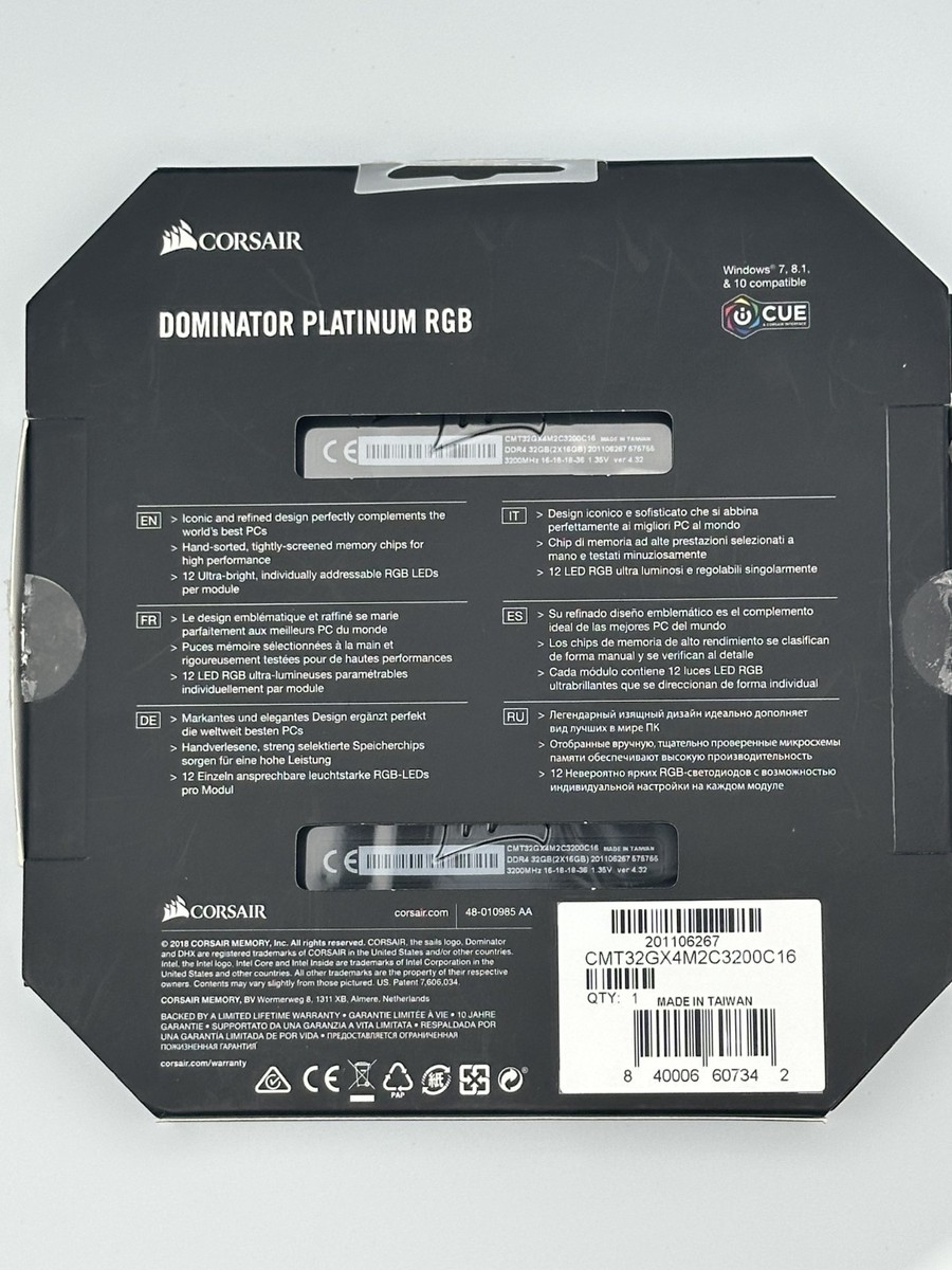 Corsair Dominator Platinum RGB 4000MHz 32GB (2x16GB) DDR4 open box