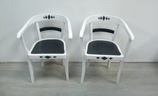 2 Bauhaus Stühle Gropius Stil Armlehnstühle Weiß + Nachtgrau 1920er