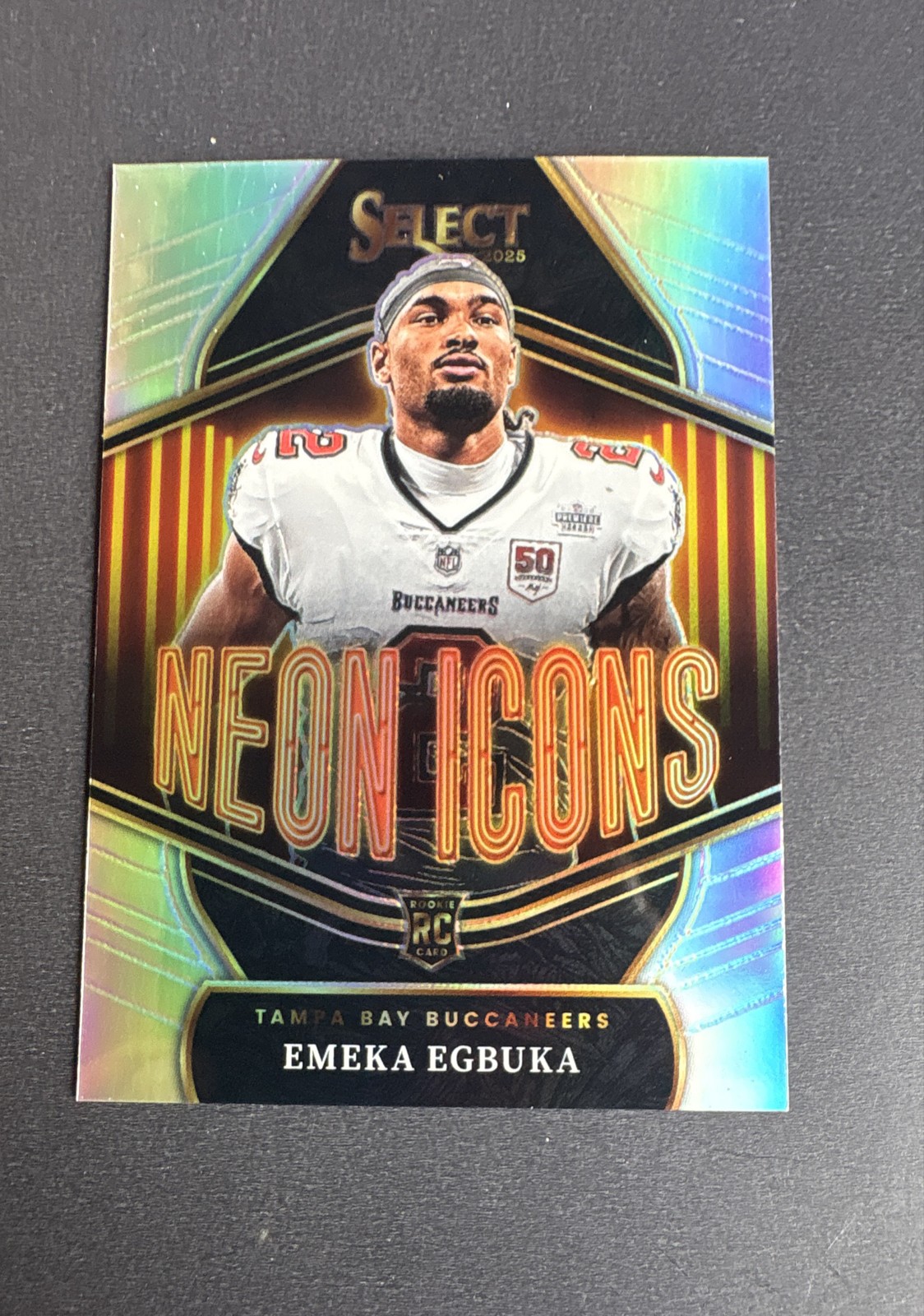 2025 Panini Select - Neon Icons Emeka Egbuka #24 Silver Prizm (RC)