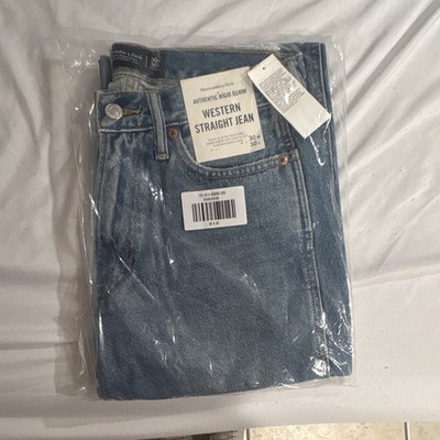 Abercrombie & Fitch Authentic Rigid Denim Men's Straight Jeans Blue New Tags