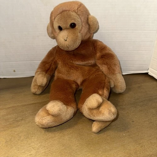 TY Plush Beanie Bongo LARGE Monkey 1998 Stuffed Animal Toy Vtg Retired