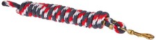 Poly Lead Rope with a Solid Brass 225 Snap, Graphite/Red/White
