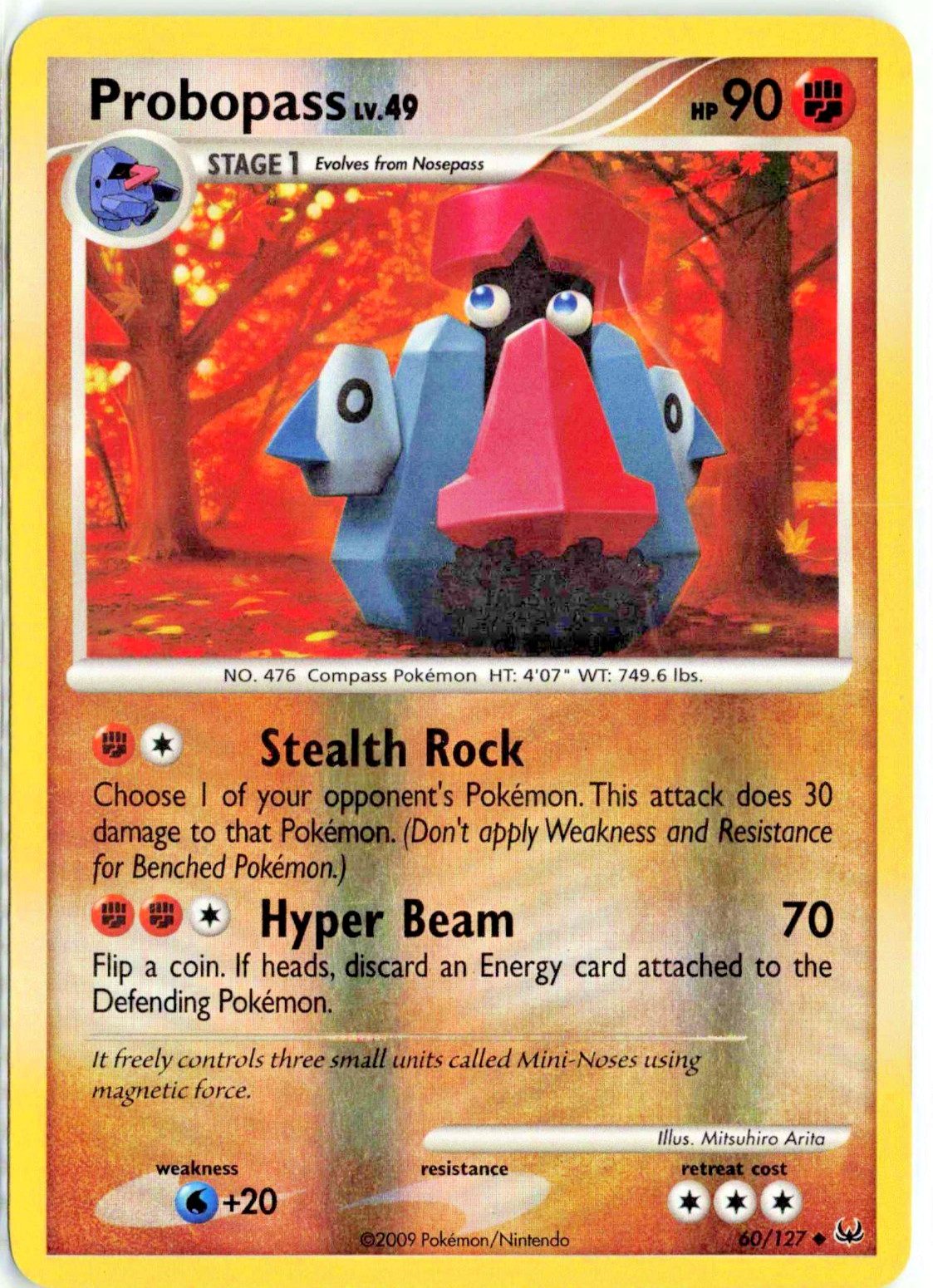Probopass 60/127 Platinum Base Set Reverse Holo Pokemon Card LP