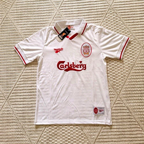 Reebok Liverpool FC Soccer Jersey Carlsberg White/Red Short Sleeve Men’s L