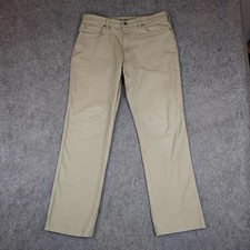 Duluth Trading Pants Mens 36x34 Khaki Flex Fire Hose Canvas Stretch Workwear Co