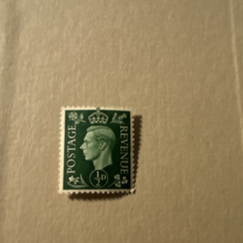 Great Britain George VI 1/2d Green Postage Revenue Stamp MNH Royalty