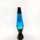 复古 Lava Lite 午夜黑色底座 蓝色 液体和白色 蜡灯