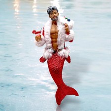 December Diamonds Hey Santa Merman Christmas Ornament : 55-55501