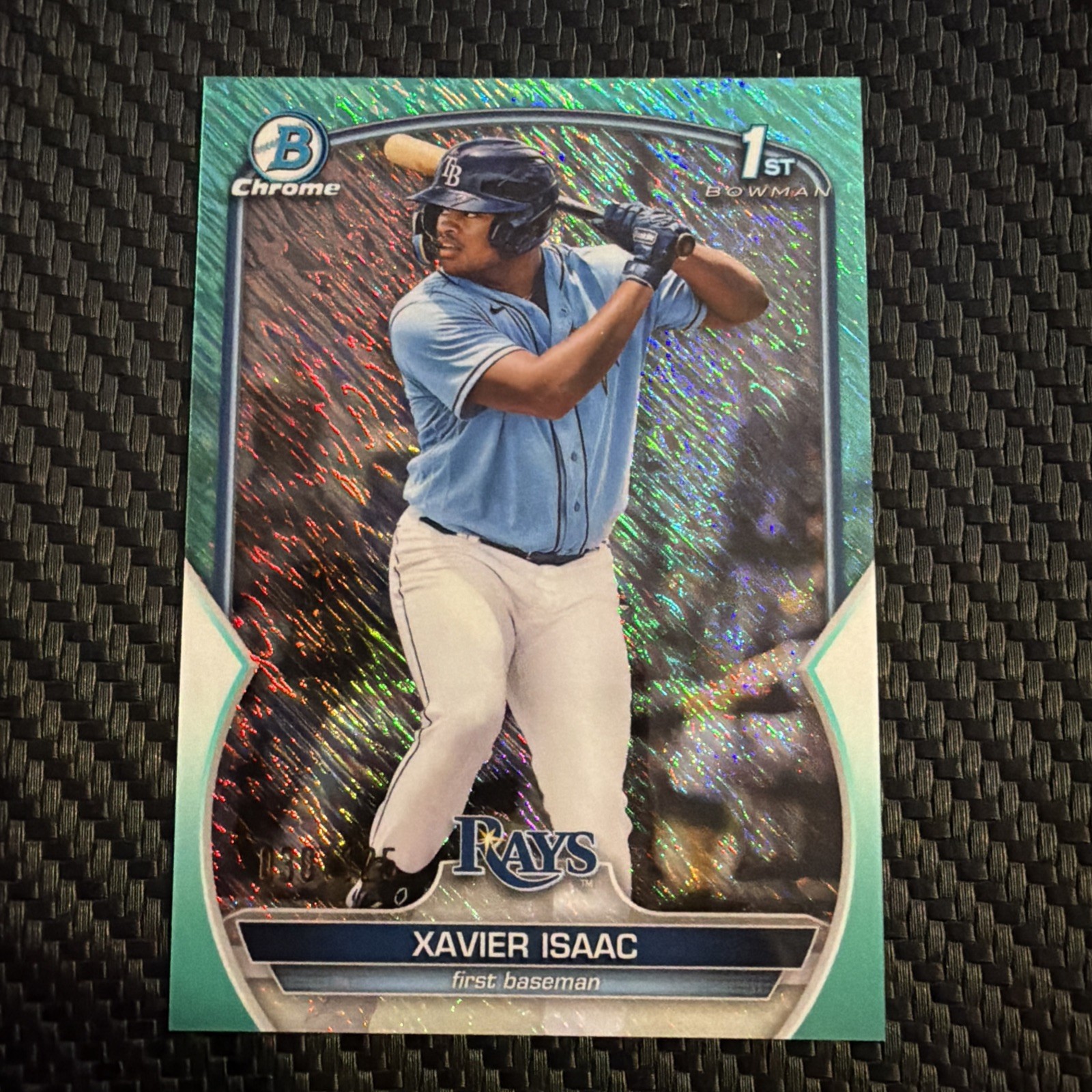 2023 Bowman Chrome Aqua Shimmer Refractor #BCP145 Xavier Isaac 1st Bowman /125