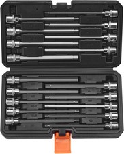Extra Long Allen Hex Bit Socket Set, 18-Piece 3/8 Inch Drive, S2 Alloy Steel....
