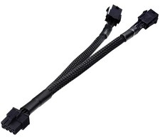 Dual 6 Pin Female to 8 Male GPU Power Adapter Cable Braided Sleeved 9...