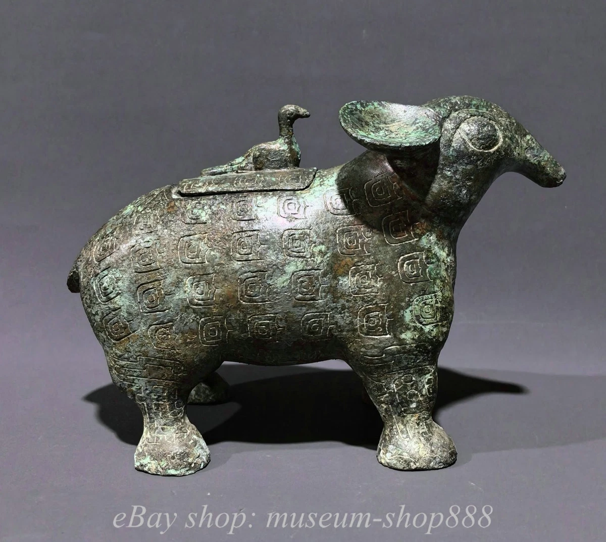 蓝色中国风青铜香炉| eBay