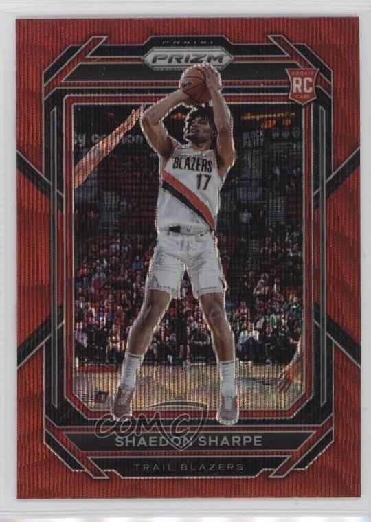 2022-23 Panini Prizm Ruby Wave Prizm Shaedon Sharpe #250 0q3g