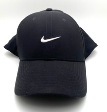 Nike Dri Fit Club Cap Structured Swoosh Hat Size M/L Black White FV5563 010
