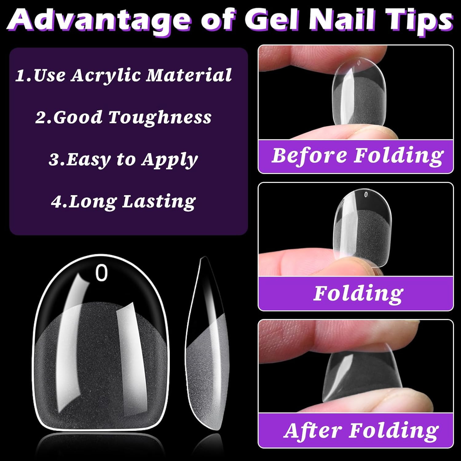 360Pc Extra Short Oval Nail Tips Clear Fake Nails XS round Almond Gel Nail Tips 