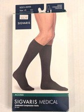 Sigvaris Graduated Compression Socks Mens 922CLSM99 Sz:LS Blck 20-30mmHg Knee Hi