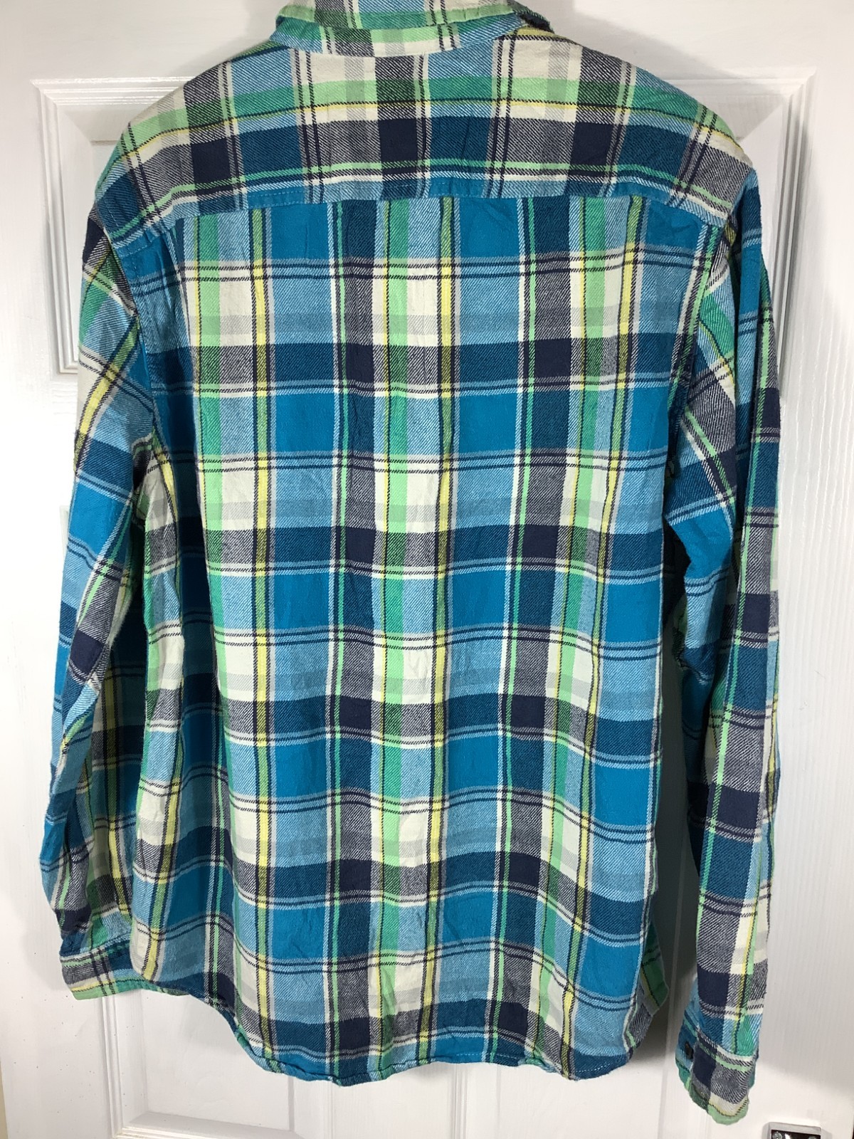 American Eagle Flannel Shirt Men's Size Large Blue Sku 326 image 4