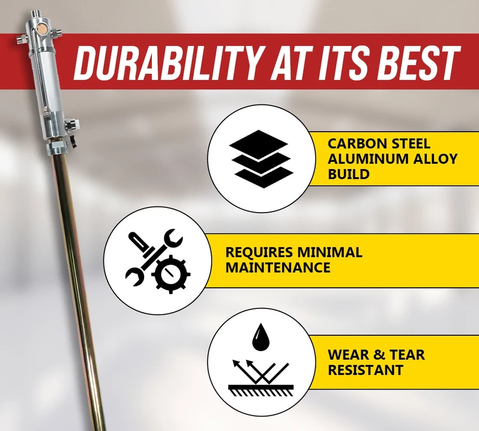 Bomba de aceite operada por aire, relación 5:1, para tambores de 55 gal (205 ltr) 18 LPM / 4,76 GPM Foto 3 de 4