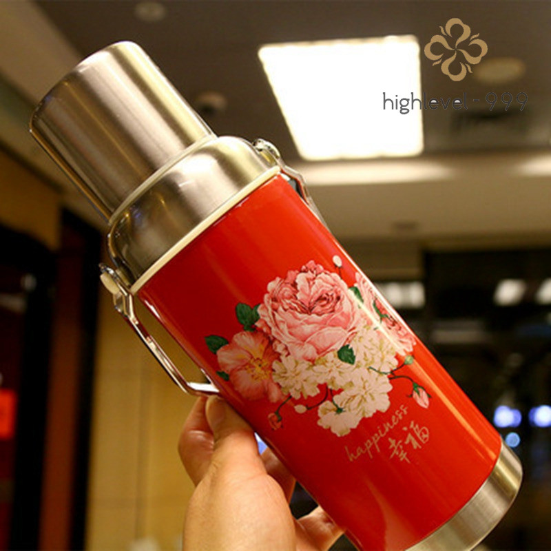 600ML Retro Water Bottle Large Capacity Portable Travel Stainles Steel Tea Pot