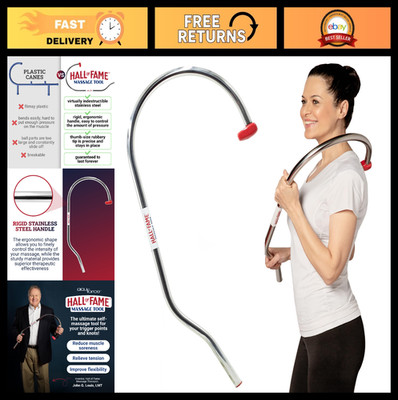 Neck & Back Massager Tool - Trigger Point Self Massage Hook for Pain Relief, Mus