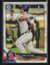 Kole Cottam 2018 Bowman Draft #BDC-69 Chrome Refractors Boston Red Sox