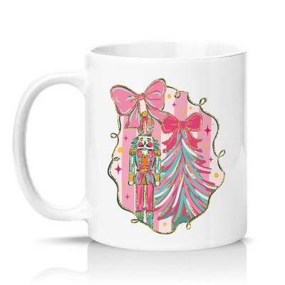 Rosa Nussknacker Weihnachtsbaum Damen 11 Unzen Keramiktasse Fest Urlaub Geschenk
