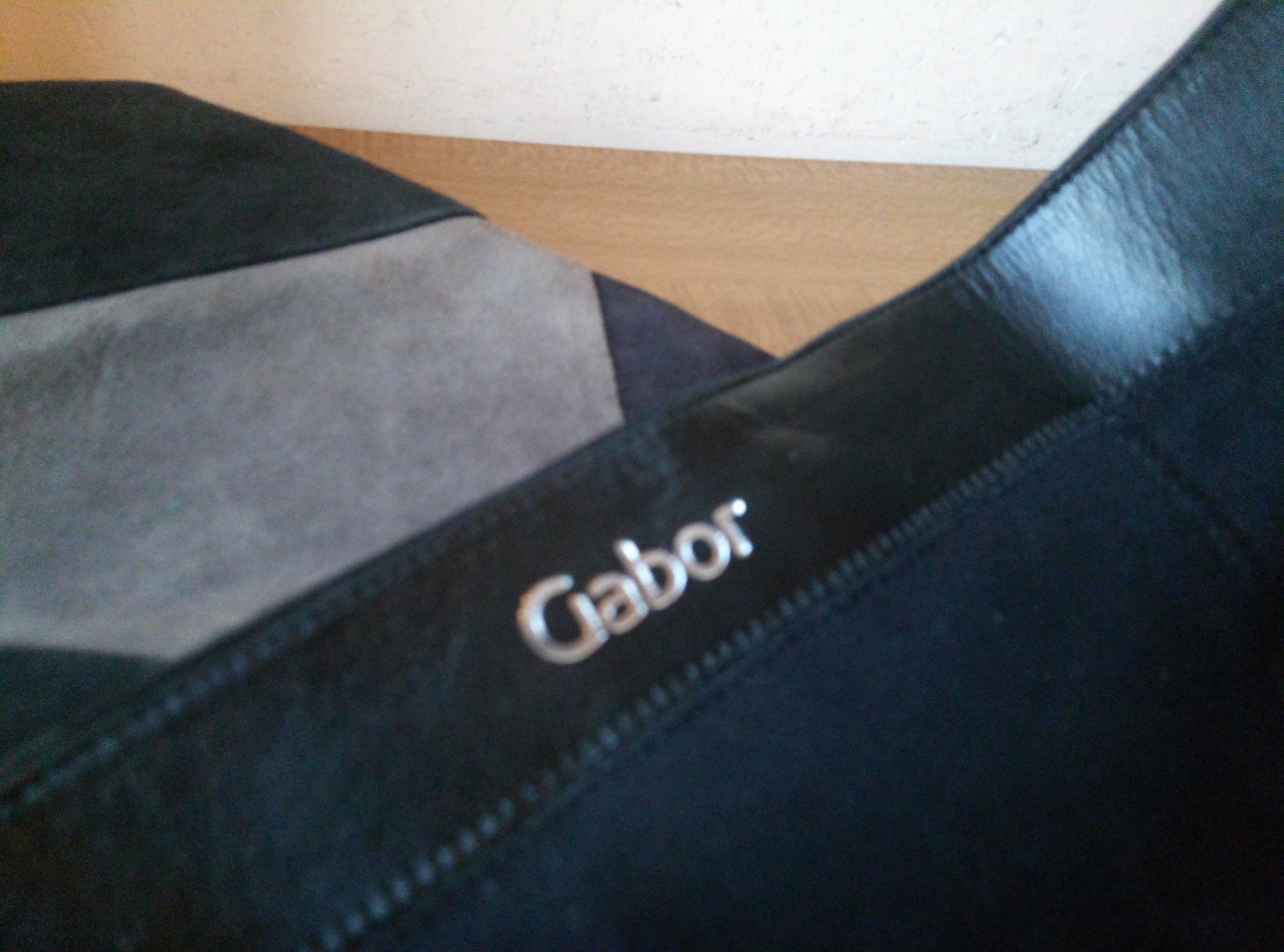 GABOR Freeman Black Pacific Grey Patchwork Suede … - image 7