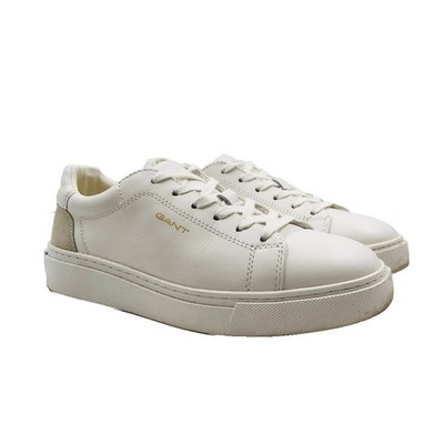 GANT Women White Leather Lace Up Sneakers Shoes EUR 37 UK 4 US 6